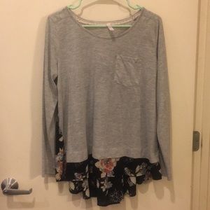High to low long sleeve top